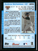 Andrew McCutchen 2013 Bowman Blue Sapphire Refractor Rookie Reprint Series Mint Card #BDP63