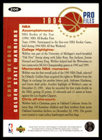 Chris Webber 1994 1995 Collector's Choice Silver Signatures Series Mint Card #200