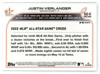 Justin Verlander 2022 Topps Chrome Update All-Star Game Series Mint Card #ASGC-45