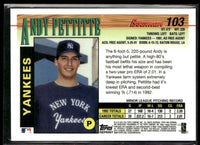 Andy Pettitte 2013 Bowman Blue Sapphire Refractor Rookie Reprint Series Mint Card #BDP103