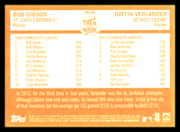 Bob Gibson and Justin Verlander 2013 Topps Heritage Then & Now Series Mint Card #TN-GV