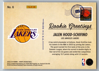 Jalen Hood-Schifino 2023 2024 Panini NBA Hoops Greetings From Series Mint Card #6
