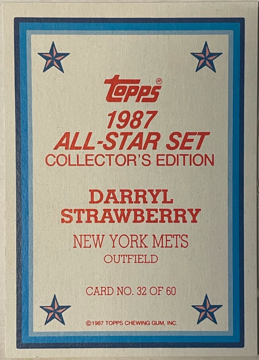 1987 topps darryl strawberry all clearance star