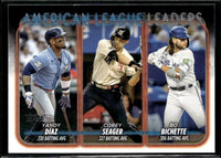Yandy Díaz / Corey Seager / Bo Bichette 2024 Topps American League Leaders Series Mint Card #149
