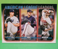 Gerrit Cole / Sonny Gray / Kyle Bradish 2024 Topps American League Leaders Series Mint Card #324