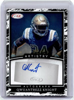 Qwuantrezz Knight 2022 SAGE Artistry Autograph Series Mint Rookie Card #A-QK