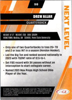 Drew Allar 2025 Sage Next Level Black Series Mint Version Rookie Year Card #98