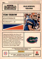 Tim Tebow 2017 Panini Contenders Draft Picks Old School Colors Series Mint Card #6