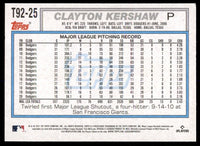Clayton Kershaw 2021 Topps Update 1992 Topps Redux Series Mint Card #T92-25