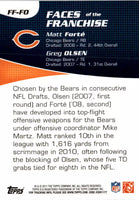 Matt Forte / Greg Olsen 2011 Topps Faces of the Franchise Series Mint Card #FF-FO