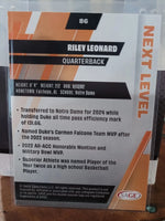 Riley Leonard 2025 Sage Next Level Series Mint Silver Version Rookie Year Card #86