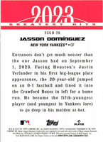 Jasson Dominguez 2024 Topps 2023 Greatest Hits Series Mint Rookie Card #23GH-26