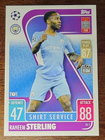 Raheem Sterling 2021 2022 Topps Match Attax Shirt Service Series Mint Card SS-1