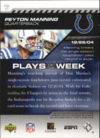 2005 Upper Deck ESPN Plays of the Week Insert Set with Roethlisberger, Favre and Manning Plus