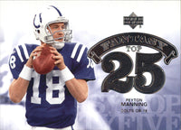2006 Upper Deck Fantasy Top 25 Insert Set with Tom Brady and Peyton Manning Plus