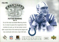 2006 Upper Deck Fantasy Top 25 Insert Set with Tom Brady and Peyton Manning Plus