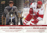 2009 2010 Upper Deck Season Highlights Insert Set with Alexander Ovechkin and Sidney Crosby Plus