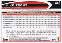 2012 Topps Baseball Series Two 330 Card Set with First Regular Mike Trout Card 446