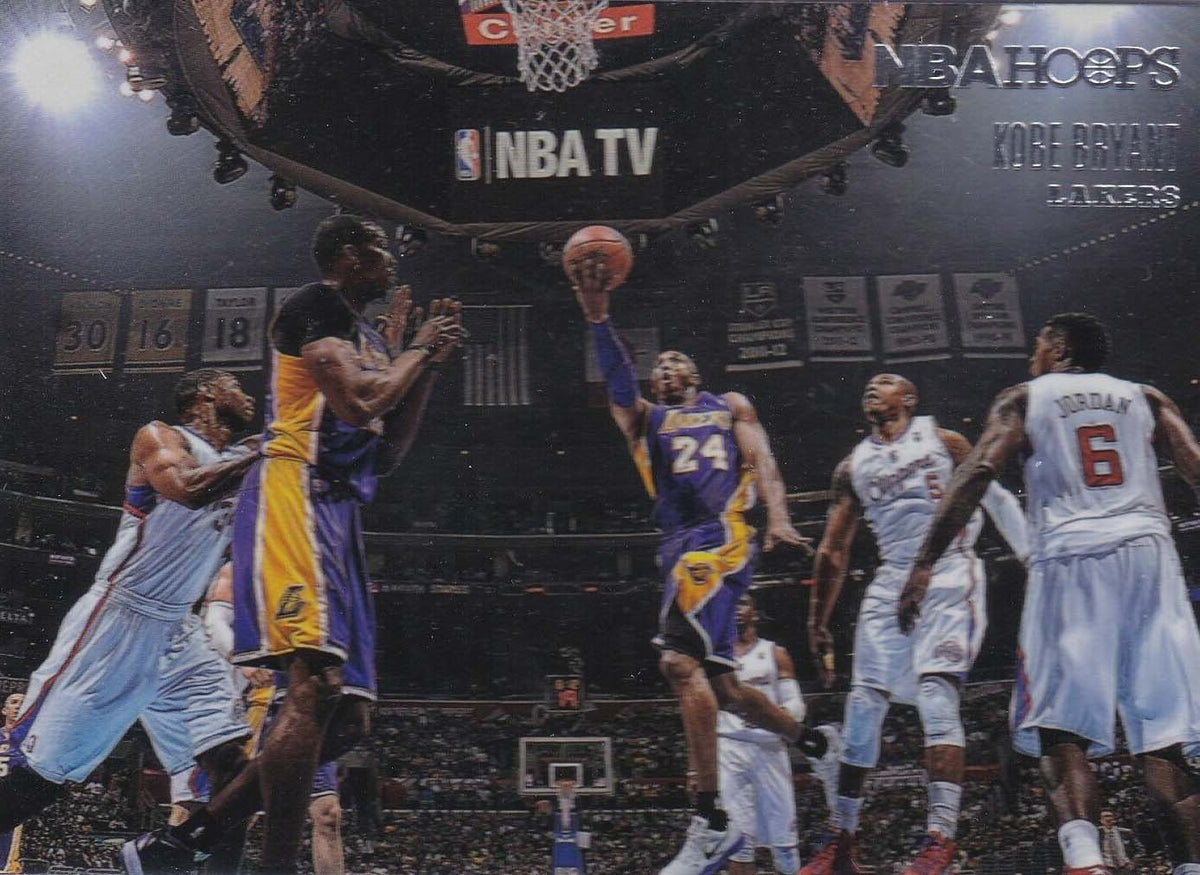 Kobe Bryant 2012 2013 Hoops Courtside Basketball Series Mint Insert Card  #15 Showing This Los Angeles Lakers Star in His Gold Jersey