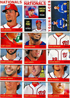 Washington Nationals 2013 Topps HERITAGE Team Set with Stephen Strasburg Aces and Davey Johnson Plus