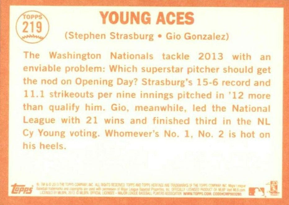 STEPHEN STRASBURG 2023 TOPPS All Aces Card 