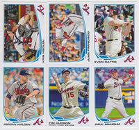 Atlanta Braves 2013 Topps Complete Regular Issue 19 card team set with Evan Gattis RC, Brian McCann, B.J. Upton+