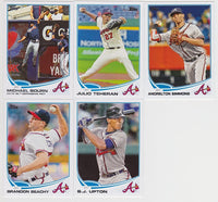 Atlanta Braves 2013 Topps Complete Regular Issue 19 card team set with Evan Gattis RC, Brian McCann, B.J. Upton+