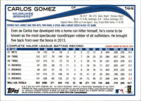 Milwaukee Brewers 2014 Topps OPENING DAY Team Set with Ryan Braun Plus