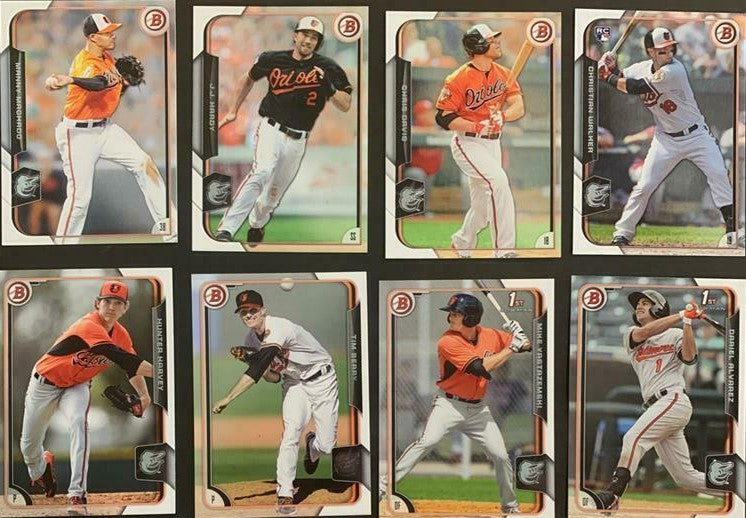2022 Bowman & Prospects Baltimore Orioles Baseball Cards Team Set