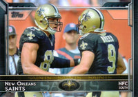 New Orleans Saints 2015 Topps Complete 14 Card Team Set with Multiple Drew Brees cards plus others