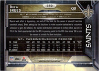 New Orleans Saints 2015 Topps Complete 14 Card Team Set with Multiple Drew Brees cards plus others