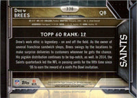New Orleans Saints 2015 Topps Complete 14 Card Team Set with Multiple Drew Brees cards plus others