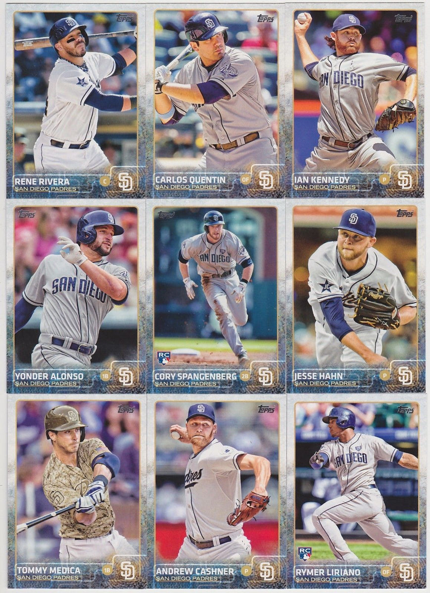 San Diego Padres 2015 Topps Complete 22 card Team Set with Cory Spange