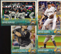 Miami Marlins 2015 Topps Complete Series One and Two Regular Issue 19 Card Team Set with Giancarlo Stanton plus