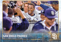 San Diego Padres 2015 Topps Complete 22 card Team Set with Cory Spangenberg Rookie Card Plus