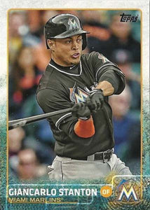 Miami Marlins 2015 Topps Complete Series One and Two Regular Issue 19 Card Team Set with Giancarlo Stanton plus