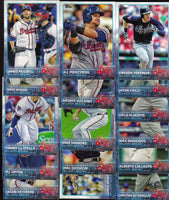 Atlanta Braves 2015 Topps Complete Series One and Two Regular Issue 23 card Team Set with Nick Markakis, Freddie Freeman plus