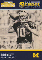 Tom Brady 2016 Panini Contenders Old School Colors Series Mint Card #25 in his Michigan Wolverines Blue College Jersey