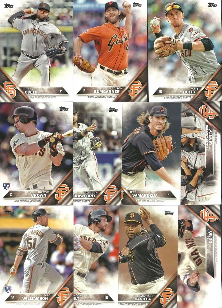 2021 Topps San Francisco Giants Baseball Cards Team Set