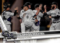 Colorado Rockies 2017 Topps Complete Series One and Two Regular Issue 29 card Team Set with Carlos Gonzalez, Trevor Story, Nolan Arenado plus