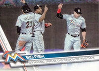 Miami Marlins 2017 Topps Complete Series One and Two Regular Issue 21 Card Team Set with Giancarlo Stanton, Ichiro Suzuki, Christian Yelich plus