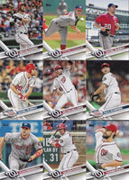 Washington Nationals 2017 Topps Complete 27 Card Team Set with Bryce Harper and Max Scherzer Plus
