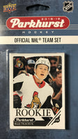 Ottawa Senators 2018 / 2019 Upper Deck PARKHURST Factory Sealed Team Set Featuring Brady Tkachuk Rookie Card #370