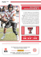 Patrick Mahomes II 2018 Panini Contenders Season Ticket Draft Pick Series Mint 2nd Year Card #78