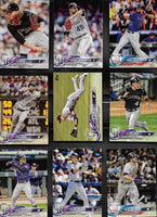 Colorado Rockies 2018 Topps Complete Series One and Two Regular Issue 28 card Team Set with Carlos Gonzalez, Trevor Story, Nolan Arenado, Charlie Blackmon plus