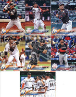 Miami Marlins 2018 Topps Complete Series One and Two Regular Issue 21 Card Team Set with J.T. Realmuto, Ichiro Suzuki, Brian Anderson Rookie Card plus