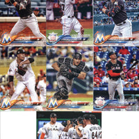Miami Marlins 2018 Topps Complete Series One and Two Regular Issue 21 Card Team Set with J.T. Realmuto, Ichiro Suzuki, Brian Anderson Rookie Card plus