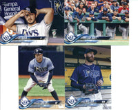 Tampa Bay Rays 2018 Topps Complete Regular Issue 17 Card Team Set with Kevin Kiermaier and Evan Longoria Plus