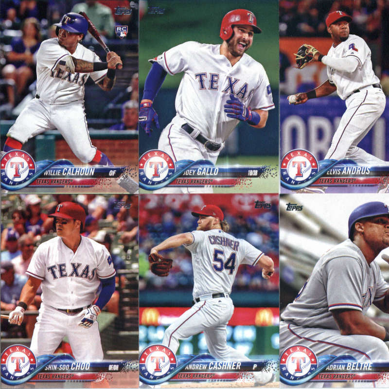 Texas Rangers 2018 Topps Complete Series One and Two Regular Issue