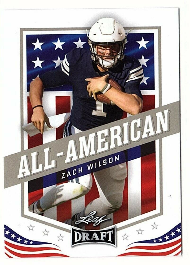 Zach Wilson 2021 Leaf Draft All American Rookie Card 48 The Strictly Mint Card Co Inc 